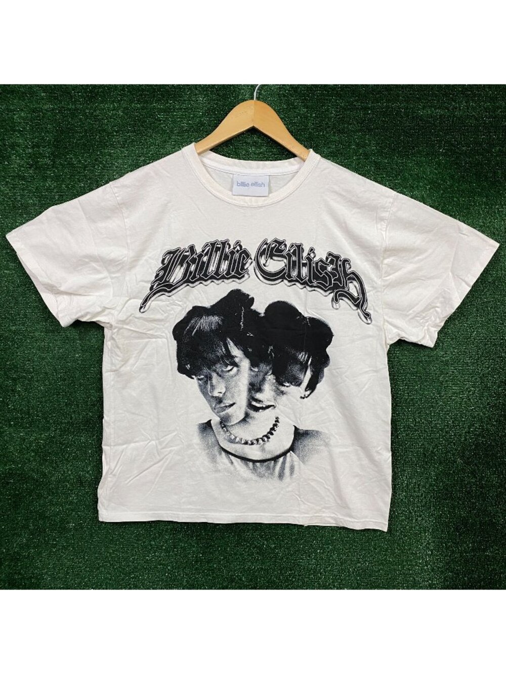 Billie Eilish Split Face Hit Me Hard and Soft T-Shirt Size Large
